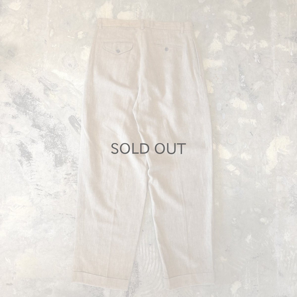 画像2: 【POLO BY RALPF LAUREN】WIDE SILHOUETTE BEIGE COLOR SLACKS / W32 (2)