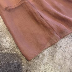 画像4: BROWN COLOR FLARE DESIGN SHEER LONG SKIRT / W25~W29 (4)