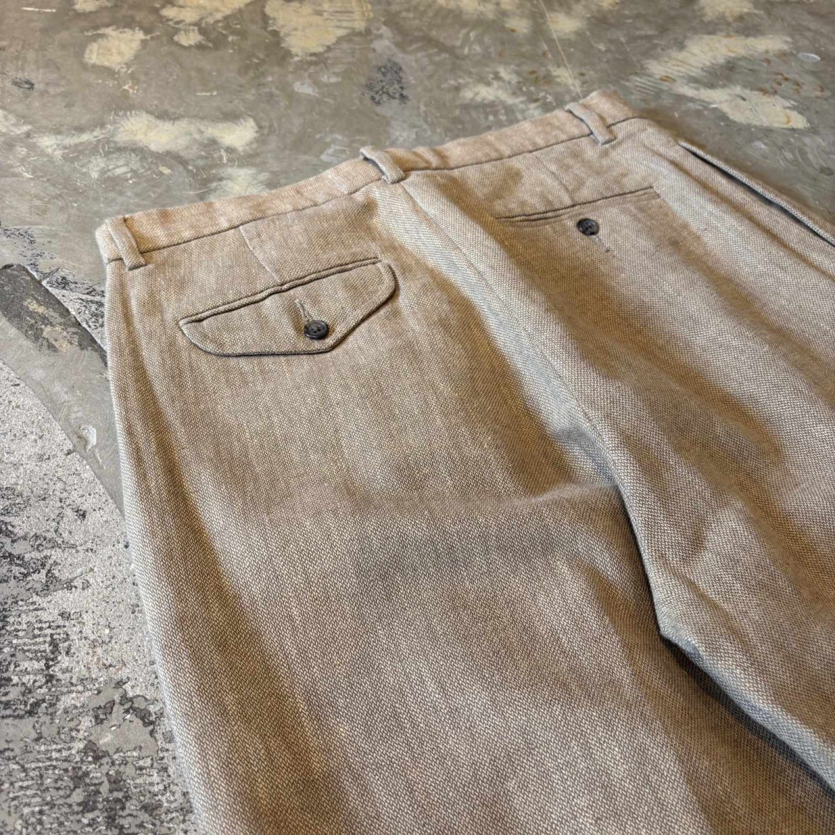 画像9: 【POLO BY RALPF LAUREN】WIDE SILHOUETTE BEIGE COLOR SLACKS / W32 (9)