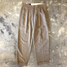 画像1: 【POLO BY RALPF LAUREN】WIDE SILHOUETTE BEIGE COLOR SLACKS / W32 (1)