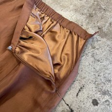 画像7: BROWN COLOR FLARE DESIGN SHEER LONG SKIRT / W25~W29 (7)