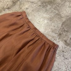 画像6: BROWN COLOR FLARE DESIGN SHEER LONG SKIRT / W25~W29 (6)