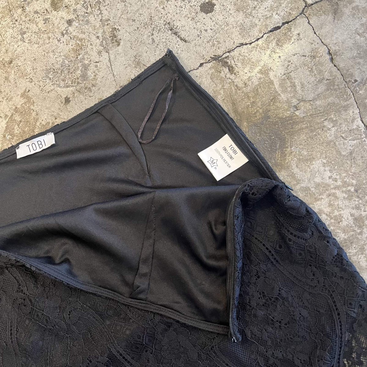 画像9: ALL OVER LACE DESIGN TIGHT SKIRT / W29 (9)