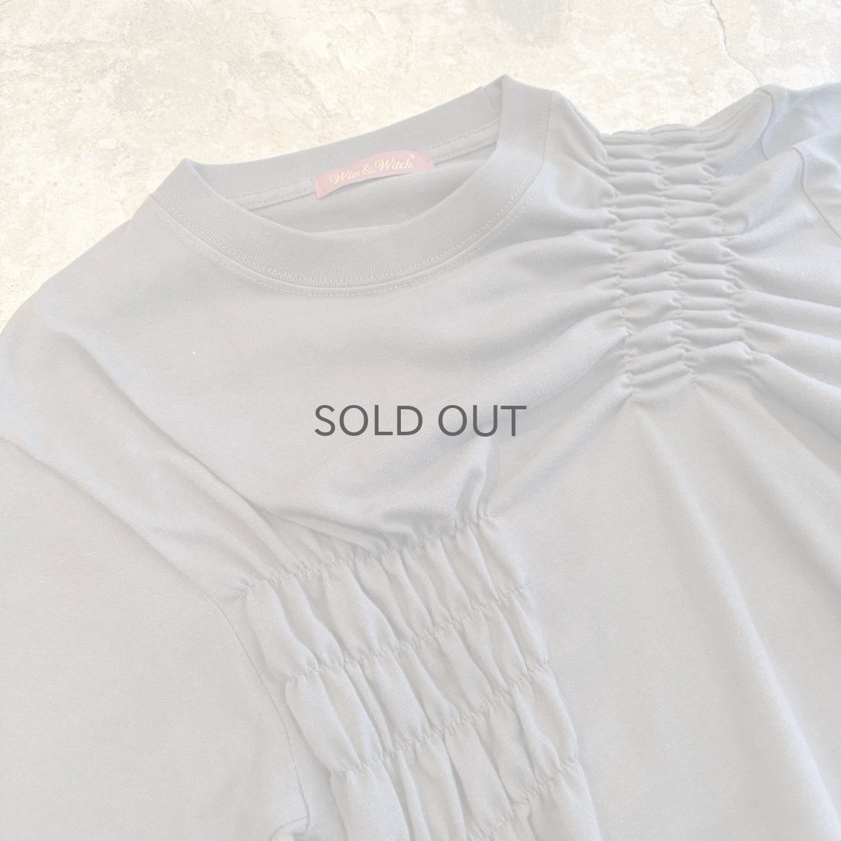 画像3: 【Wiz&Witch】"WEIRD" SHIRRING PLAIN TEE / OS (3)