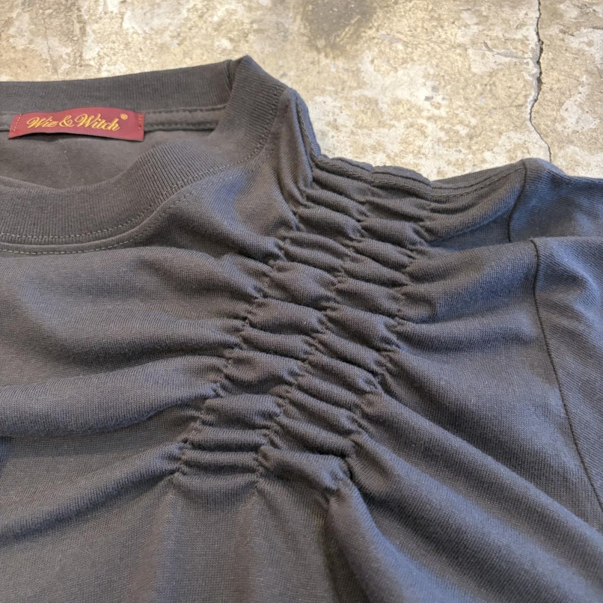 画像5: 【Wiz&Witch】"WEIRD" SHIRRING PLAIN TEE / OS (5)