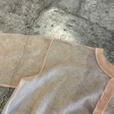 画像9: PAIL TONE COLOR CLEAR BUTTON DESIGN SHEER TULLE L/S CARDIGAN  / Ladies L (9)