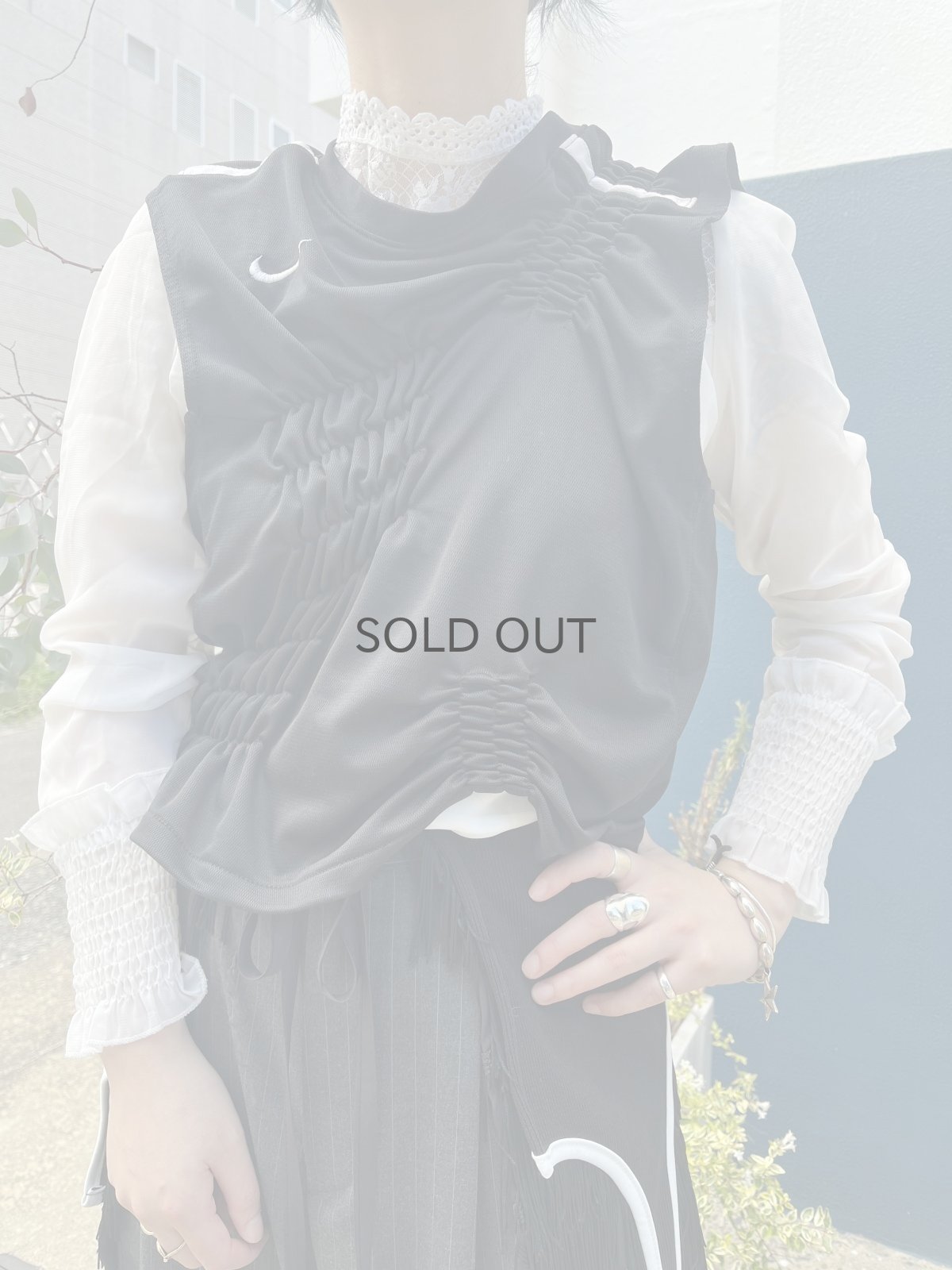 画像11: 【Wiz&Witch】"WEIRD" ONE-OFF SHIRRING TEE / OS (11)