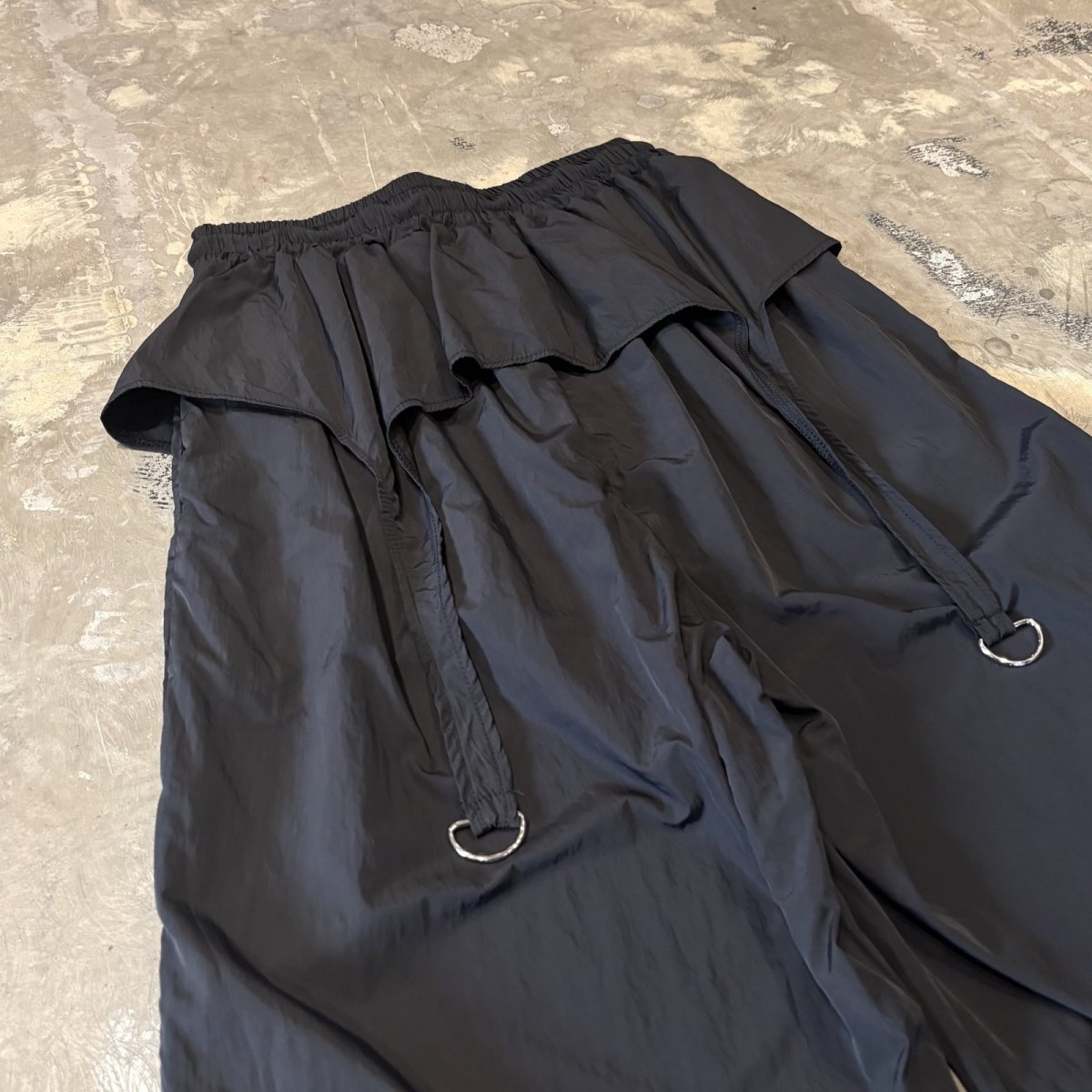画像3: 【WONDERGROUND】D-CODE LAYERED NYLON PANTS / BLACK / OS (3)