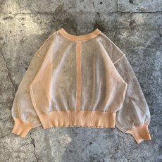 画像2: PAIL TONE COLOR CLEAR BUTTON DESIGN SHEER TULLE L/S CARDIGAN  / Ladies L (2)