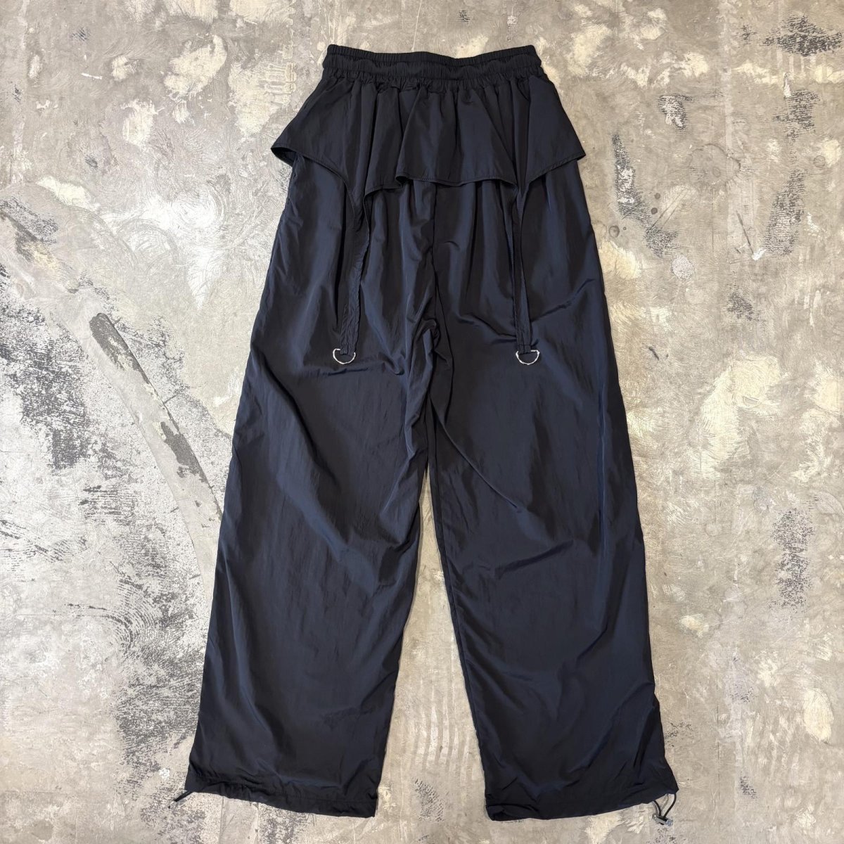 画像2: 【WONDERGROUND】D-CODE LAYERED NYLON PANTS / BLACK / OS (2)