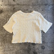 画像2: IVORY COLOR EMBOSS PATTERN S/S TOPS / Ladies M (2)