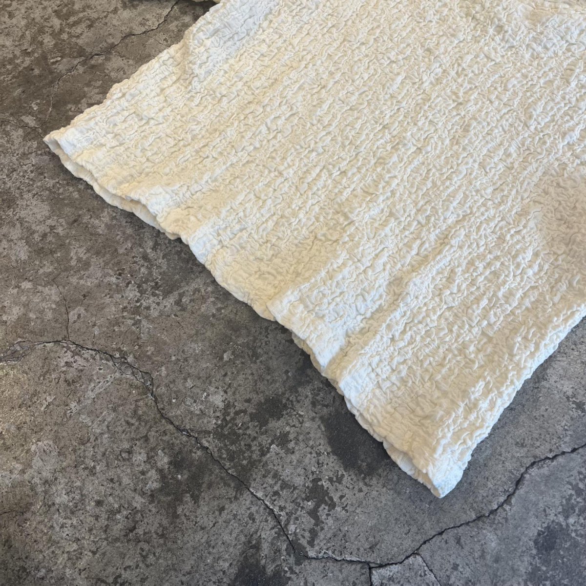 画像4: IVORY COLOR EMBOSS PATTERN S/S TOPS / Ladies M (4)