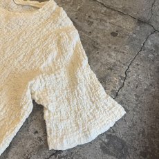画像7: IVORY COLOR EMBOSS PATTERN S/S TOPS / Ladies M (7)