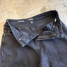 画像7: BLACK COLOR HEAVILY RIPPED DESIGN DENIM PANTS / W30 (7)