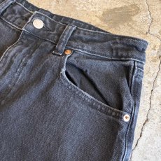 画像6: BLACK COLOR HEAVILY RIPPED DESIGN DENIM PANTS / W30 (6)