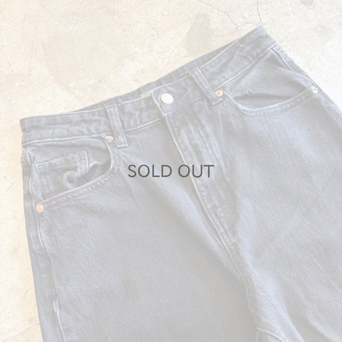 画像3: BLACK COLOR HEAVILY RIPPED DESIGN DENIM PANTS / W30 (3)