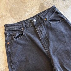 画像3: BLACK COLOR HEAVILY RIPPED DESIGN DENIM PANTS / W30 (3)