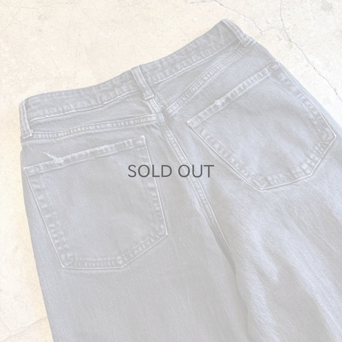 画像9: BLACK COLOR HEAVILY RIPPED DESIGN DENIM PANTS / W30 (9)
