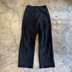 画像2: BLACK COLOR HEAVILY RIPPED DESIGN DENIM PANTS / W30 (2)