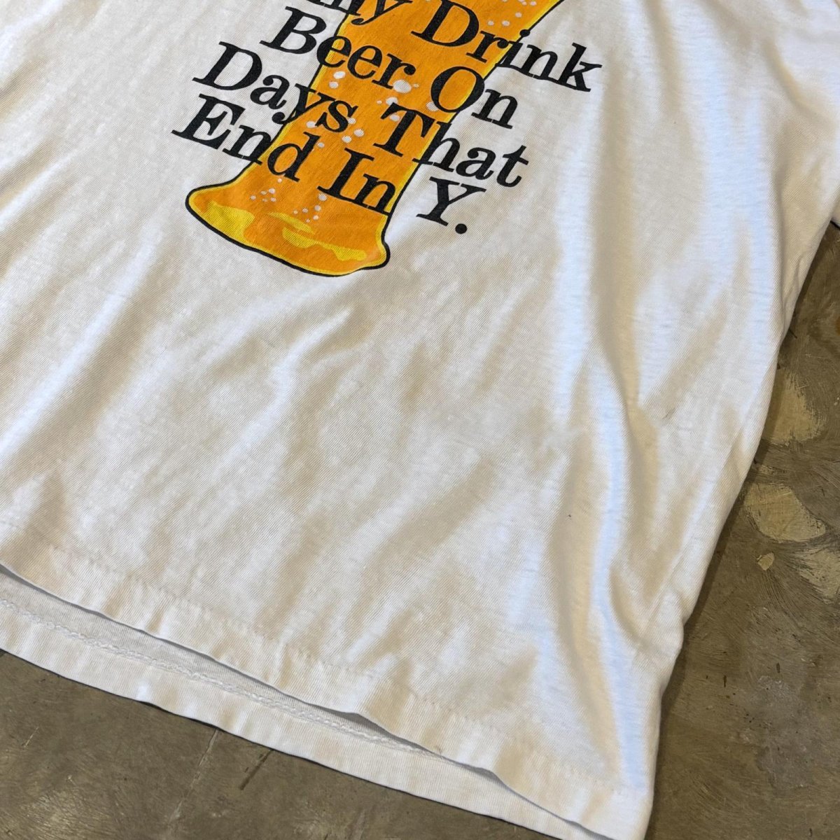 画像6: 80's FRONT BEER & MESSAGE PRINTED S/S TEE / Mens L (6)