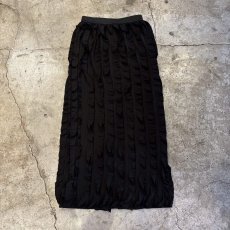 画像1: BLACK COLOR CASCADING FRILL DESIGN LONG SKIRT / W24~W33 (1)