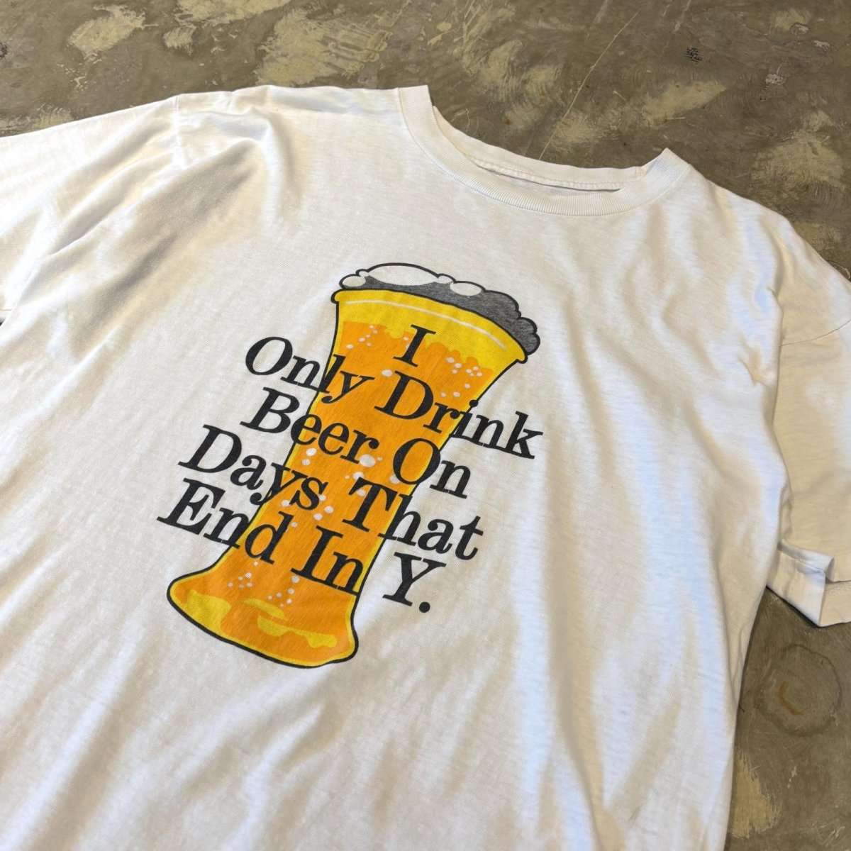 画像4: 80's FRONT BEER & MESSAGE PRINTED S/S TEE / Mens L (4)