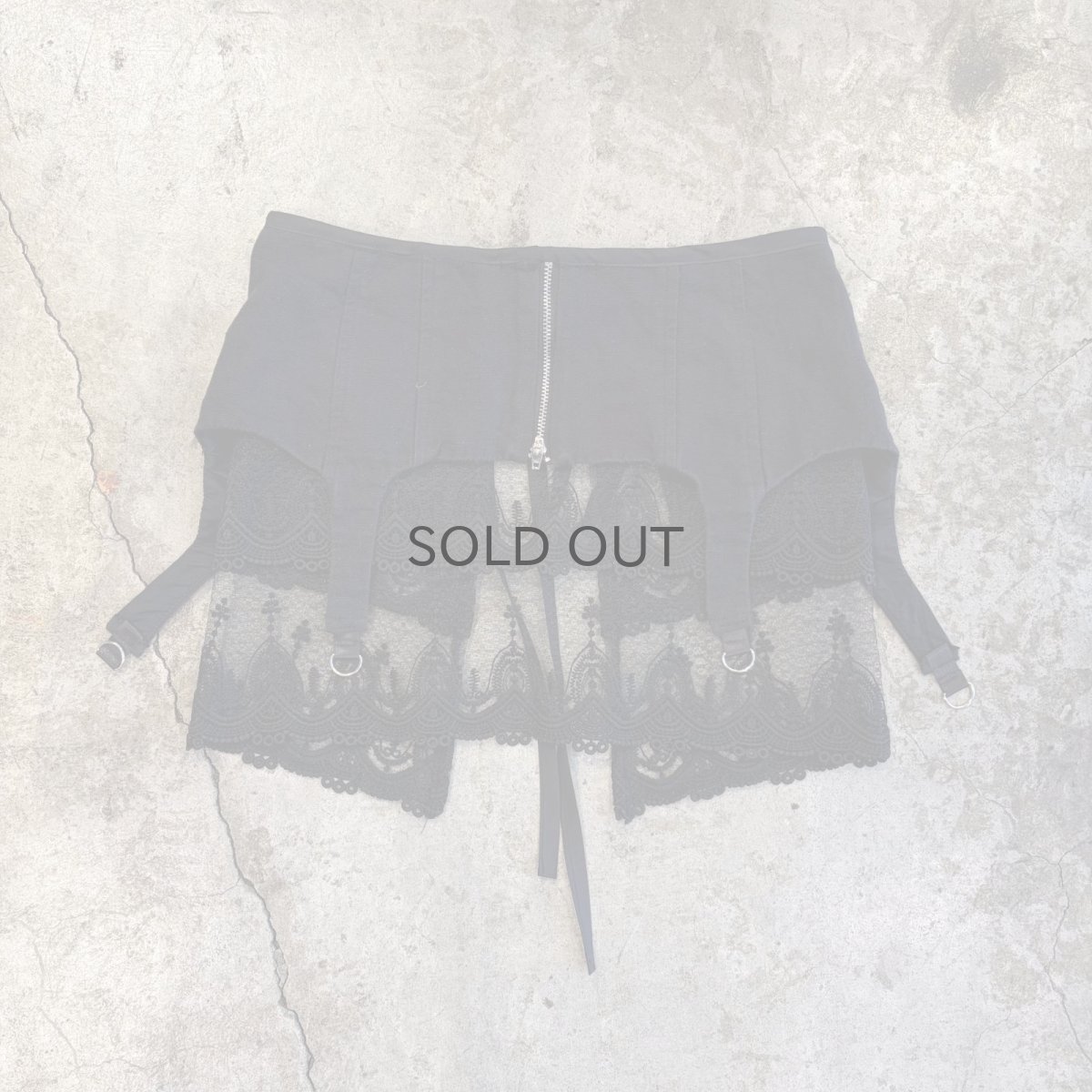 画像2: 【Wiz&Witch】"UNITED" LACE MIX WRAP SKIRT / FREE (2)