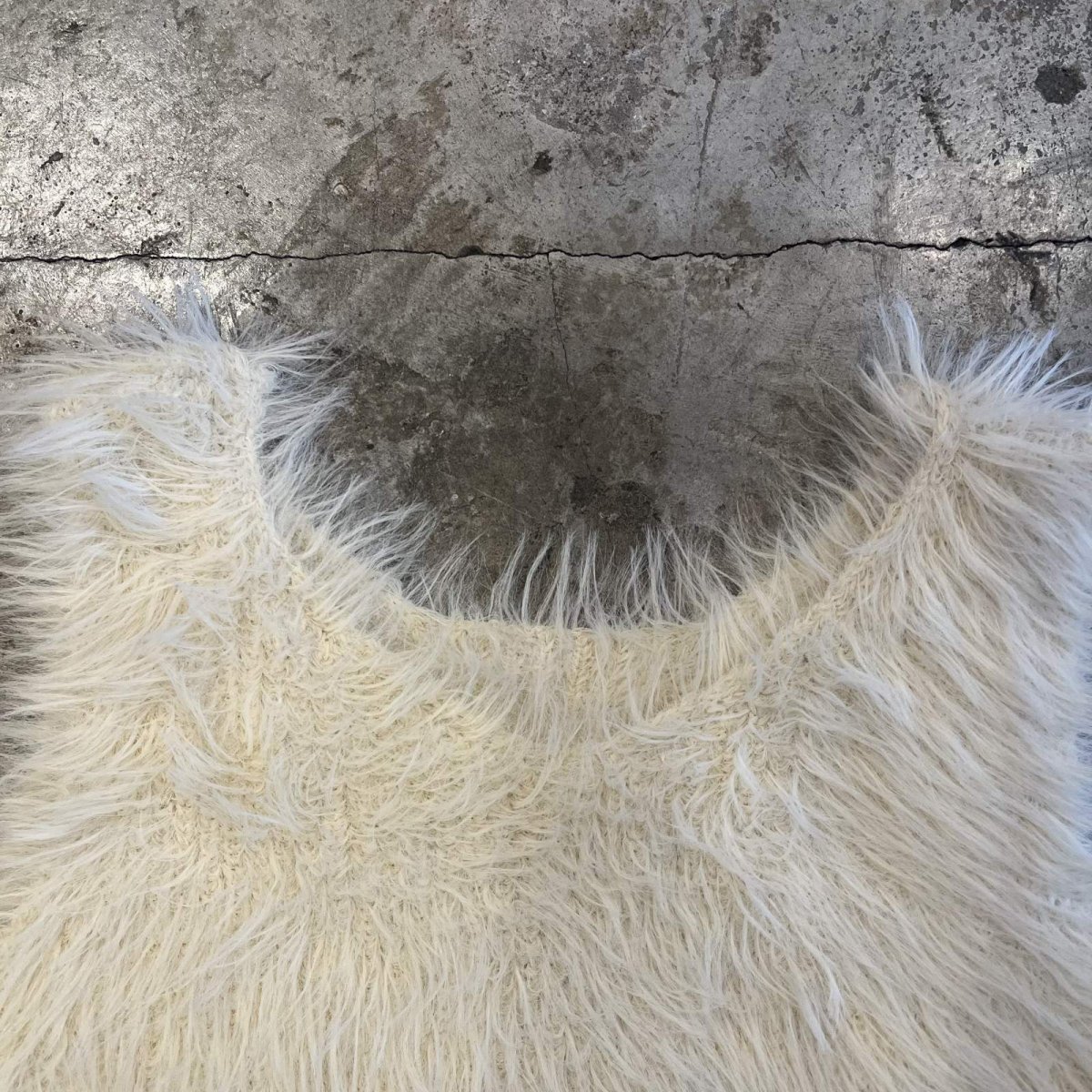 画像9: ALL OVER SHAGGY IVORY COLOR DESIGN VEST / Ladies M (9)