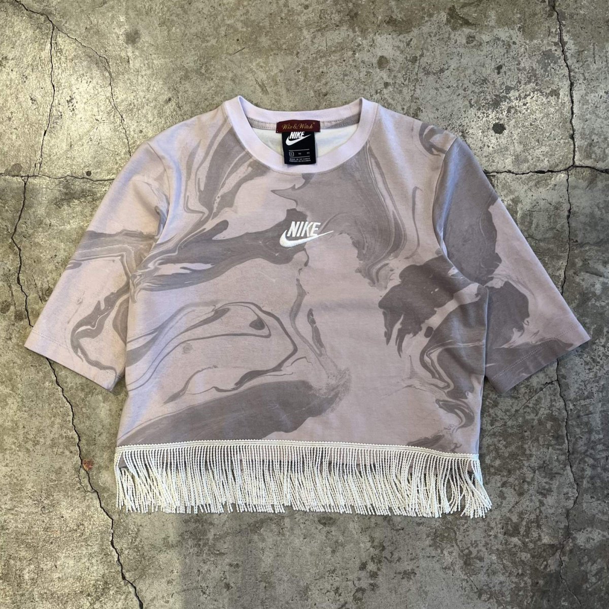 画像1: 【Wiz&Witch】"UNITED" FRINGE SHORT SPORTY TEE / OS (1)