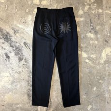 画像1: BACK LEATHER PATCH STRAIGHT SLACKS / W31 / MADE IN ITALY (1)
