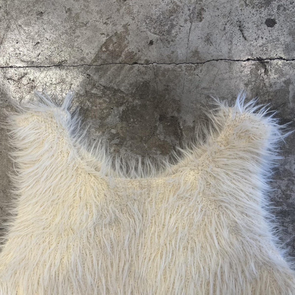 画像6: ALL OVER SHAGGY IVORY COLOR DESIGN VEST / Ladies M (6)