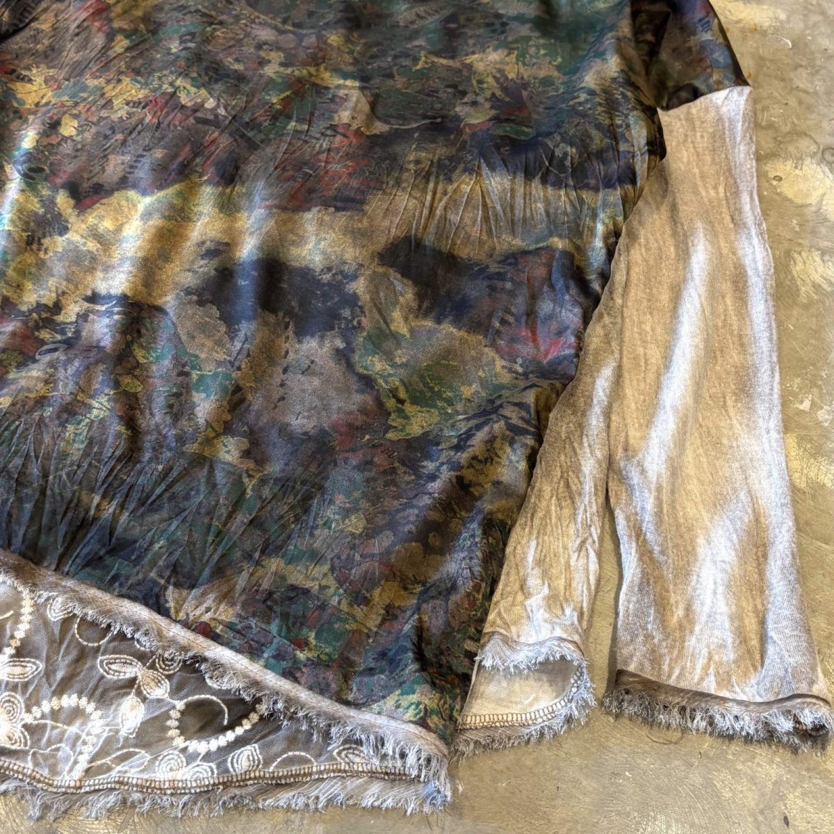 画像6: PATTERN SWITCHED BACK SLIT L/S TOPS / Mens L (6)