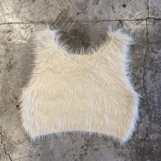 画像2: ALL OVER SHAGGY IVORY COLOR DESIGN VEST / Ladies M (2)