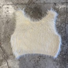 画像1: ALL OVER SHAGGY IVORY COLOR DESIGN VEST / Ladies M (1)