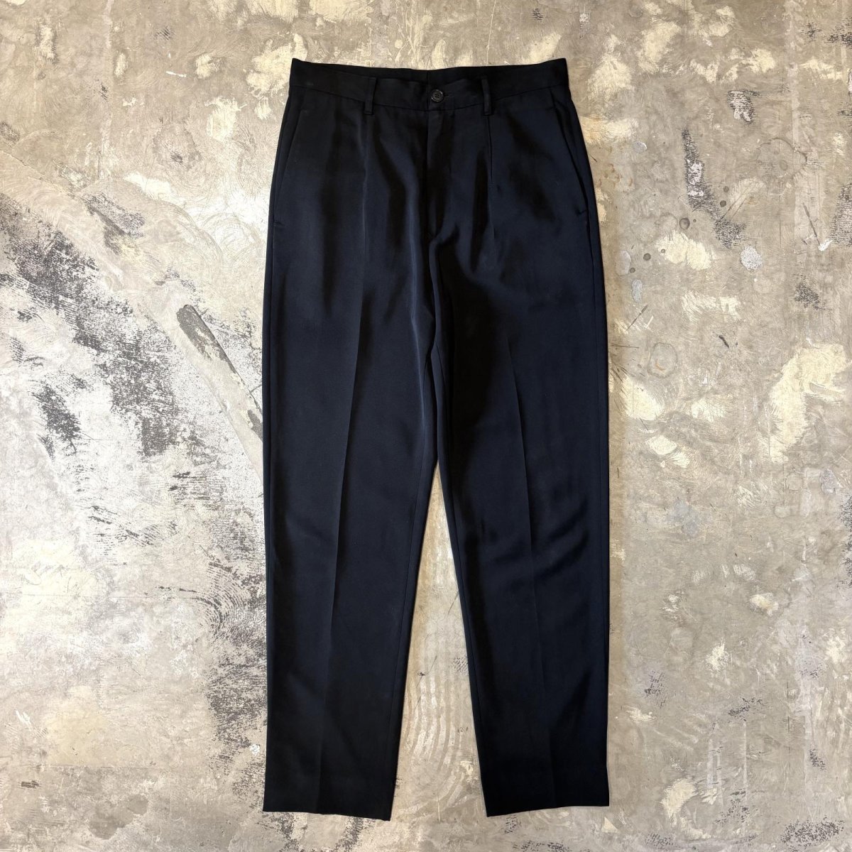 画像2: BACK LEATHER PATCH STRAIGHT SLACKS / W31 / MADE IN ITALY (2)
