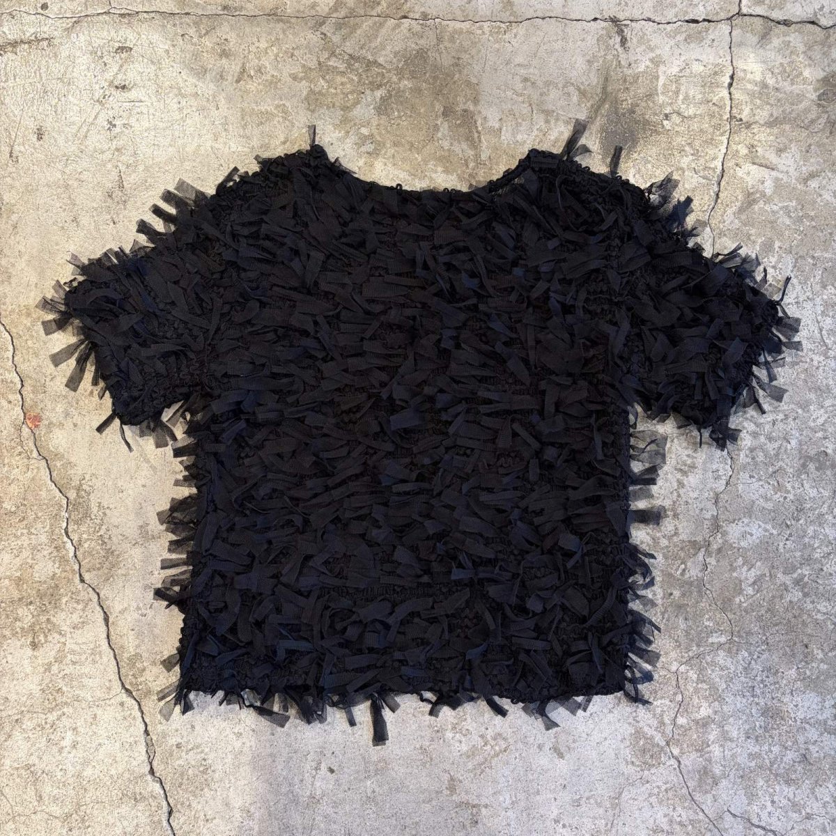 画像2: FRINGE RIBBON YARN S/S TOPS / Ladies M~L (2)