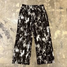 画像1: BICOLOR PATTERN WIDE SILHOUETTE VELOUR PANTS / W34 (1)