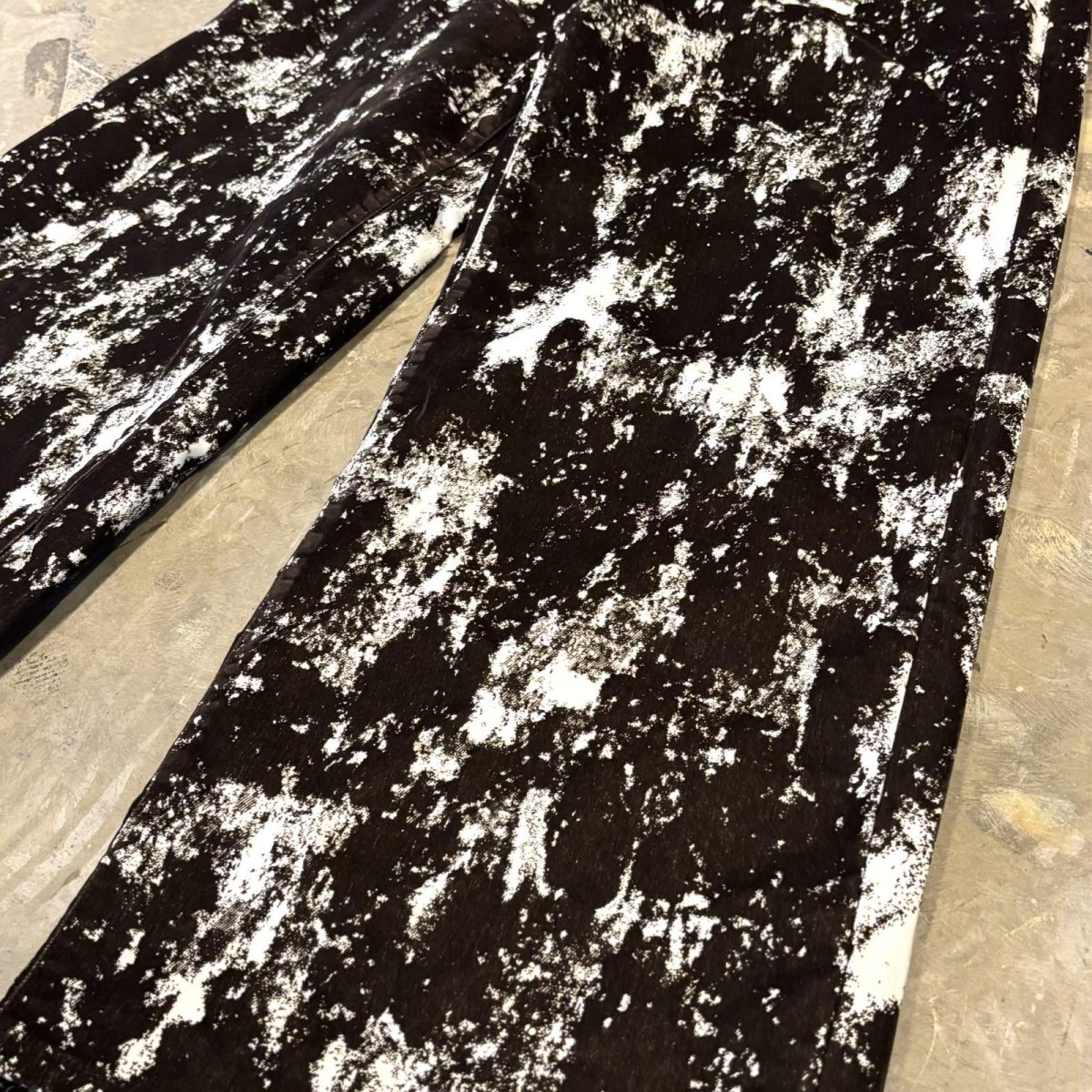 画像6: BICOLOR PATTERN WIDE SILHOUETTE VELOUR PANTS / W34 (6)