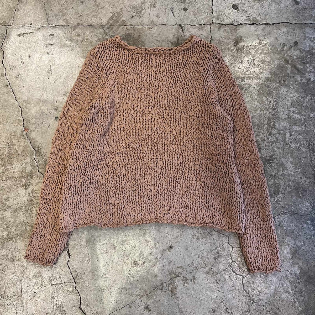 画像1: BEIGE COLOR CABLE DESIGN L/S KNIT TOPS / Ladies M  (1)