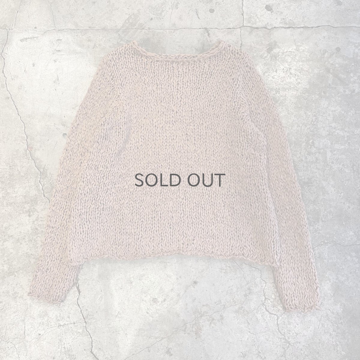 画像1: BEIGE COLOR CABLE DESIGN L/S KNIT TOPS / Ladies M  (1)