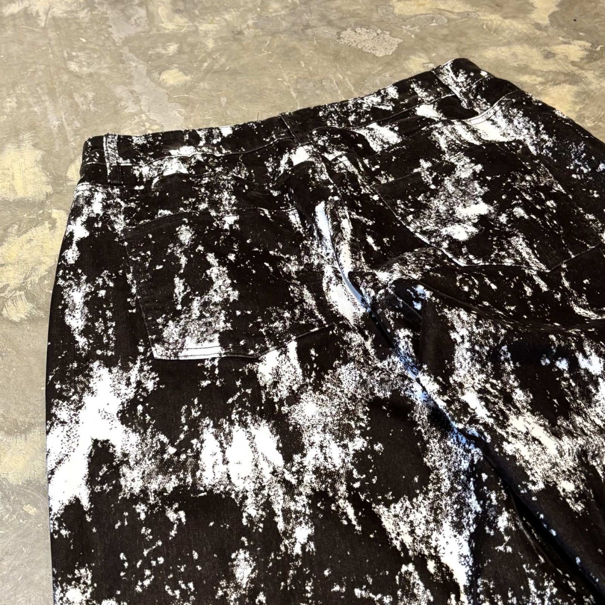 画像9: BICOLOR PATTERN WIDE SILHOUETTE VELOUR PANTS / W34 (9)