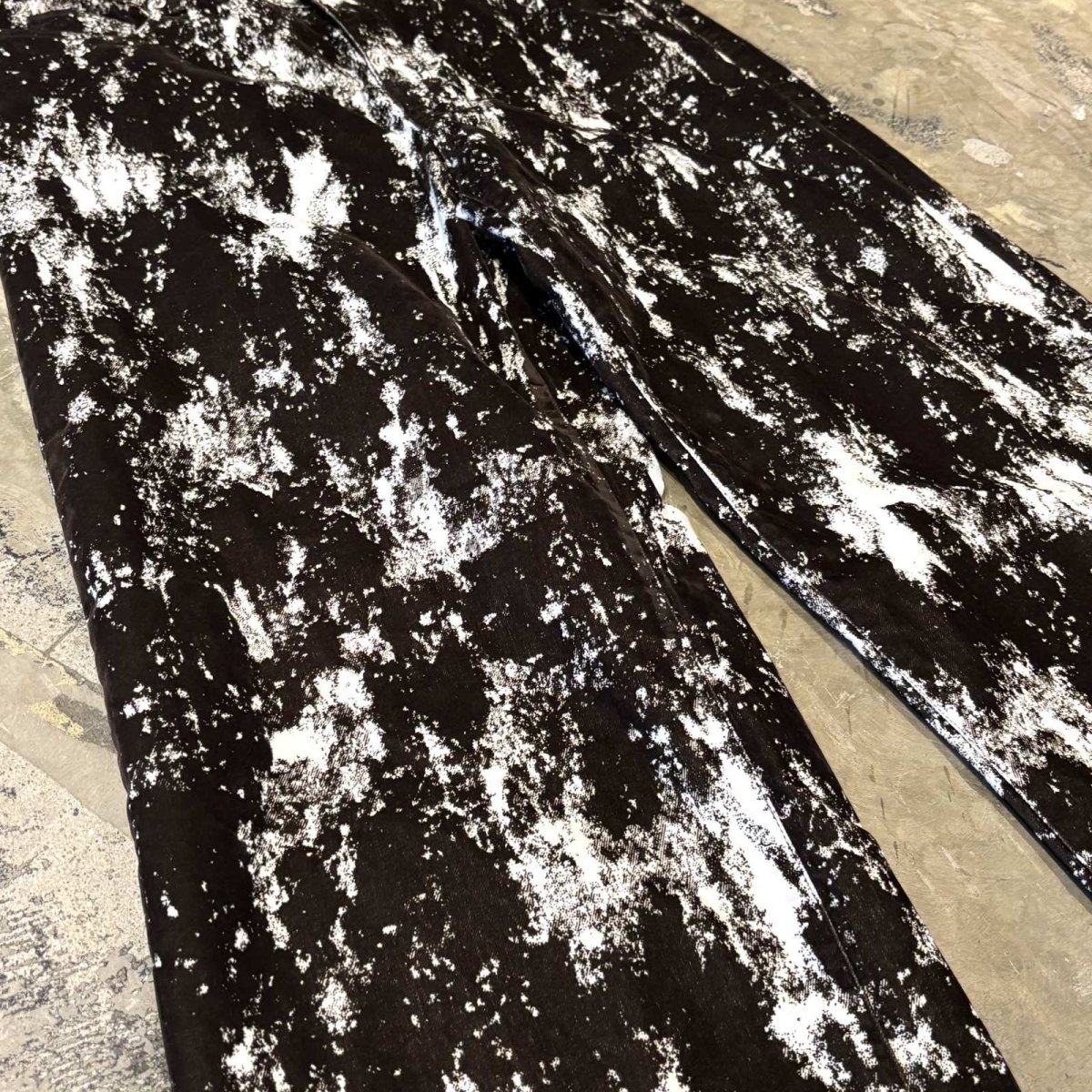 画像5: BICOLOR PATTERN WIDE SILHOUETTE VELOUR PANTS / W34 (5)