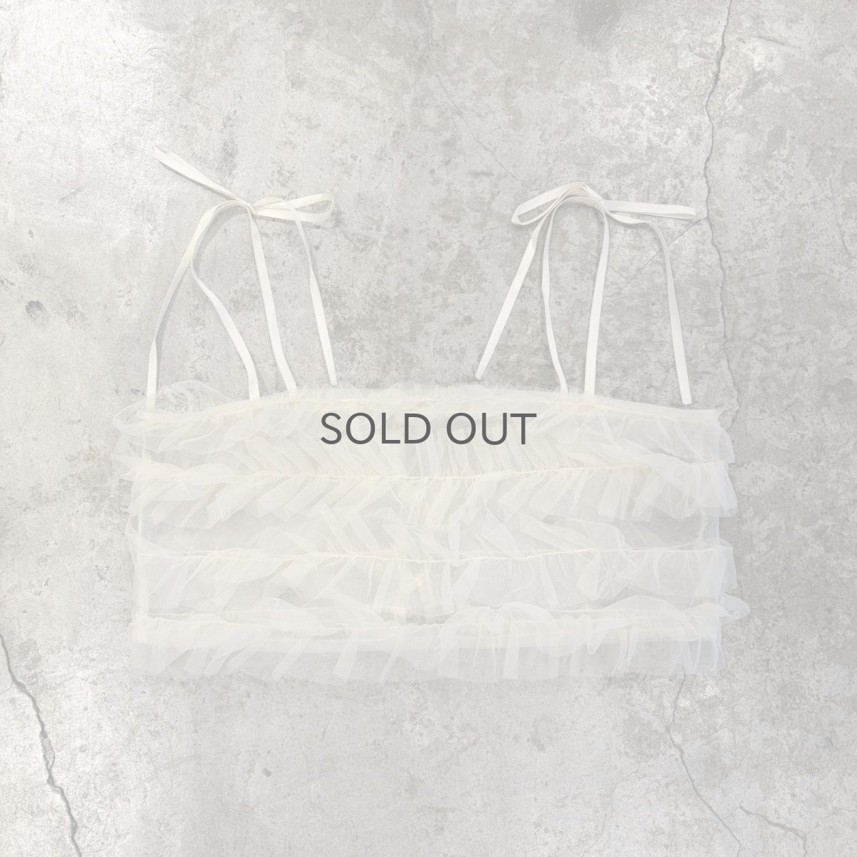 画像1: IVORY COLOR TULLE DESIGN TIERED CAMISOLE / FREE (1)