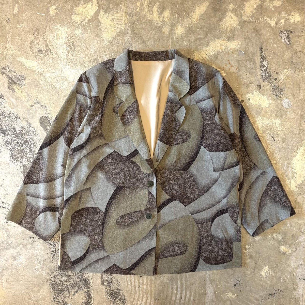 画像1: ALL OVER ARTISTIC PATTERN TAILORED JACKET / Mens M (1)