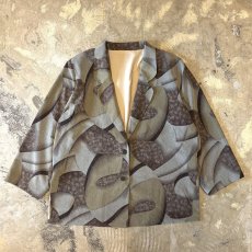 画像1: ALL OVER ARTISTIC PATTERN TAILORED JACKET / Mens M (1)