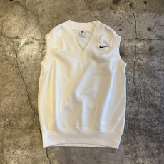 画像1: 【NIKE】WHITE COLOR OVER DESIGN SWEAT VEST  / Ladies L(S) (1)