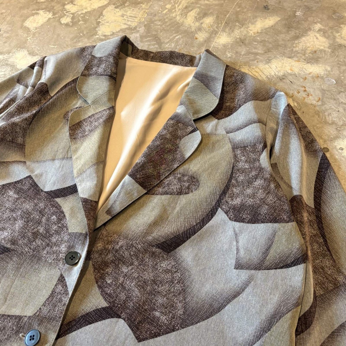 画像4: ALL OVER ARTISTIC PATTERN TAILORED JACKET / Mens M (4)