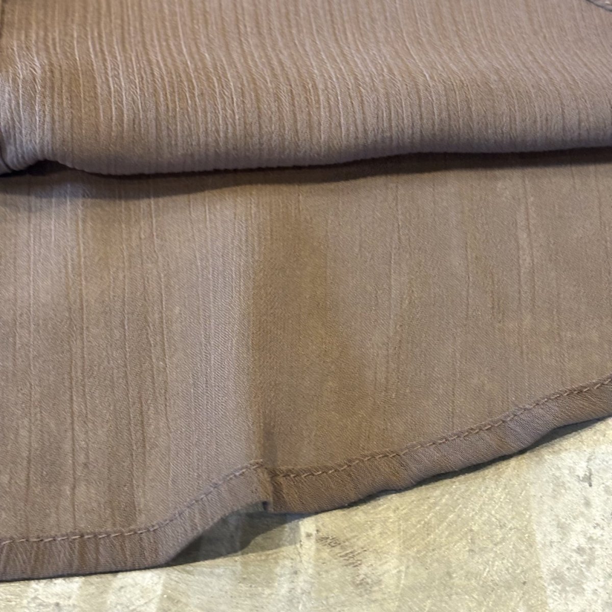 画像8: BROWN BAND COLLAR SHEER L/S SHIRT / Mens L (8)