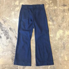画像1: US NAVY FLARE SILHOUETTE TROUSERS / W32 / MADE IN ITALY (1)
