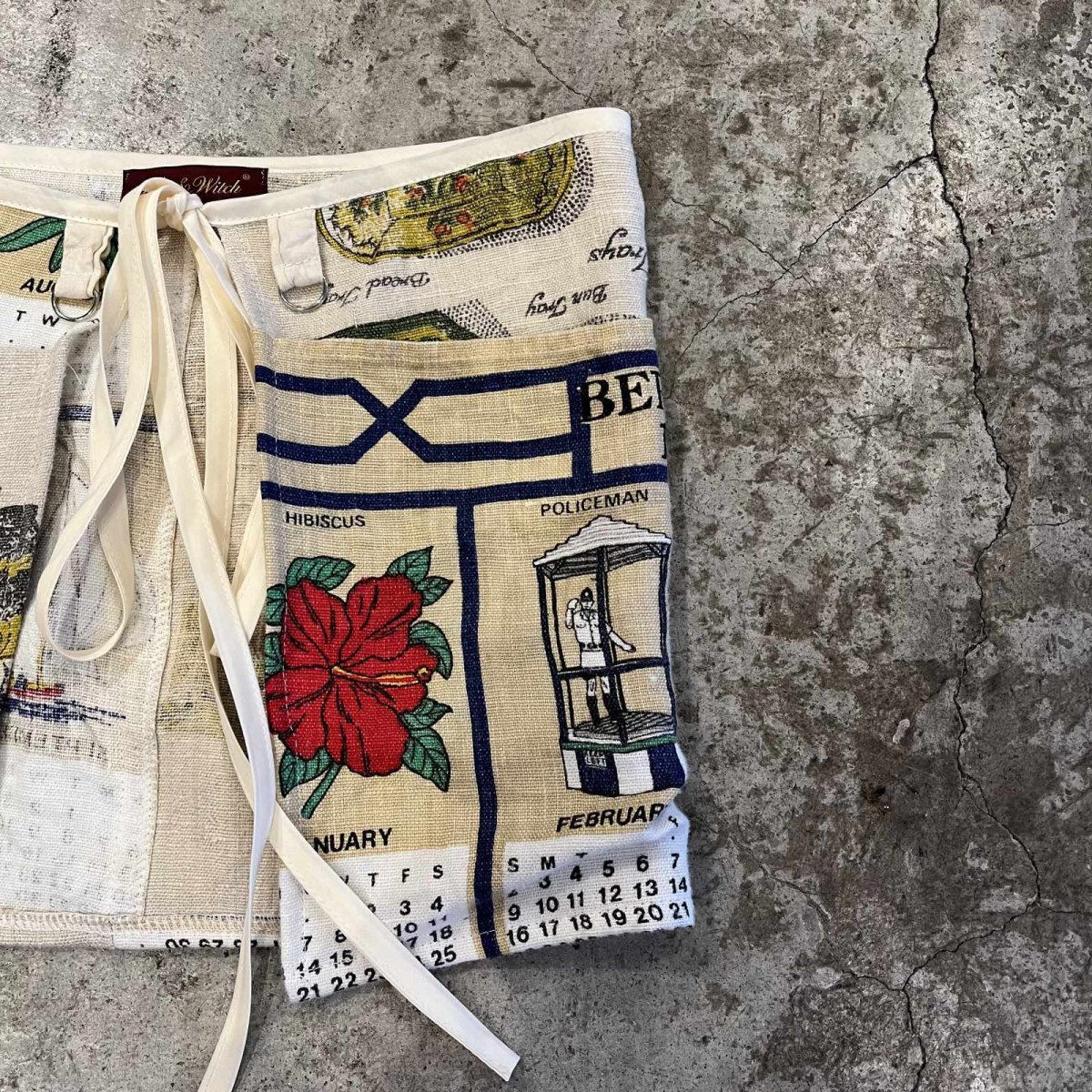 画像4: 【Wiz&Witch】"UNITED" WORK POCKET VTG WRAP SKIRT / FREE (4)